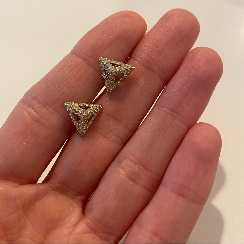 BCBG Pave Pyramid Earrings